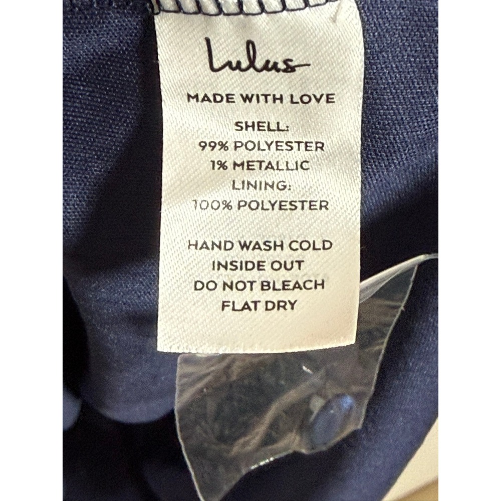 Lulus Heartful Romance Navy Striped Smocked Long Sleeve Mini Dress Size M - Picture 7 of 11